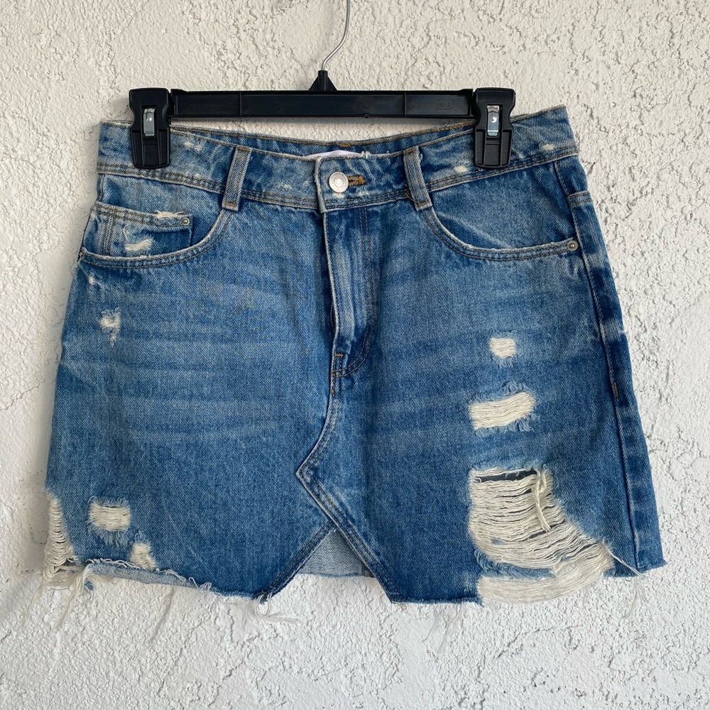 Zara mini denim skirt